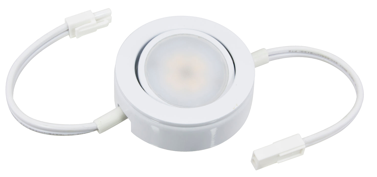 American Lighting 4.3W Incandescent MVP Puck 120V 2700K 90 CRI 230Lm White Fixture With Lead And Tail Wire (MVP-1-WH-B)