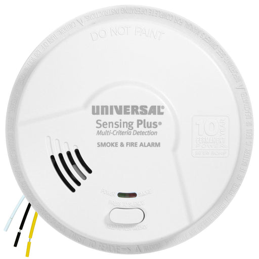 USI Sensing Plus Hardwired Smoke And Fire Alarm With 10-Year Battery Back Up (AMI1061SB)