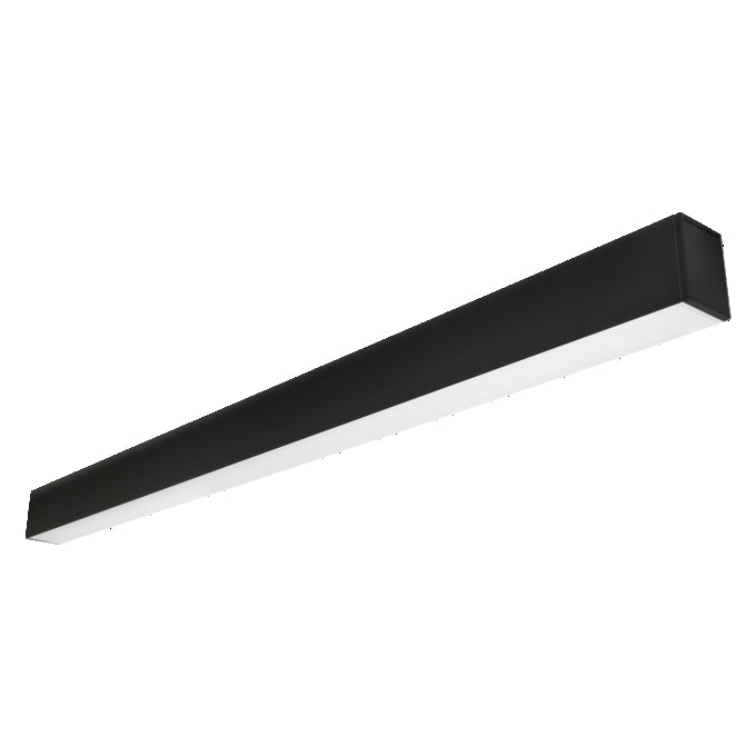 Sylvania LNSLOT1A48UNVD8SC148DIPBL 4 Foot Linear Slot 1A 48W CCT Selectable 3000K/3500K/4000K 120-277V 0-10V Dimming Direct/Indirect Lighting Pendant Mount-Suspended Black Finish (67042)