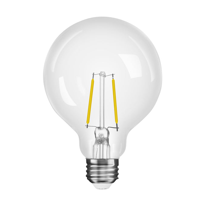 Sylvania LED2.5G25DIM935CL13YTLRP2 LED G25 Lamp Medium E26 Base 2.5W 90 CRI 250Lm 3500K 120V Clear Finish 2-Pack Priced Per Each (42092)