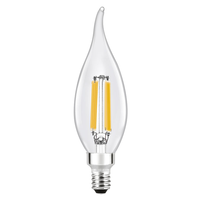 Sylvania LED7.5B10CBENTDIM927CL13YTLRP2 LED B10 Lamp Candelabra E12 Base 7.5W 2700K 750Lm 90 CRI Clear Finish Truwave 2-Pack Priced Per Each (42281)