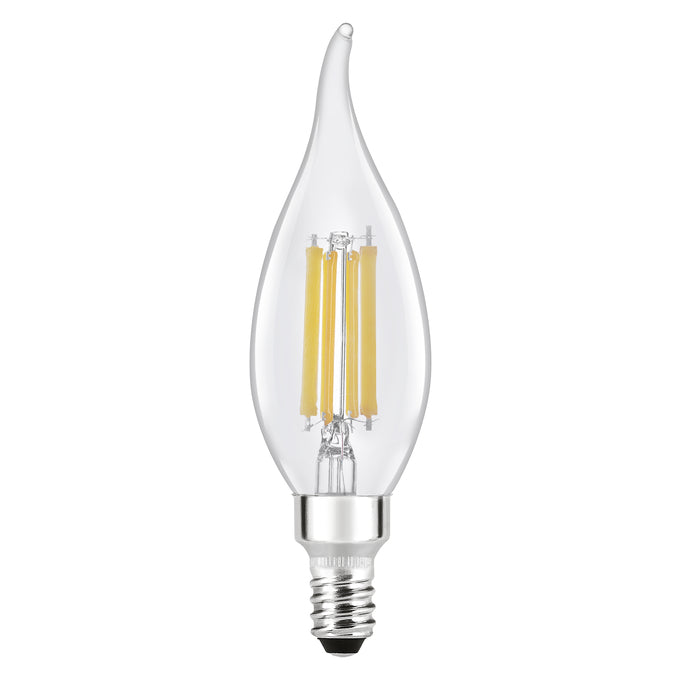 Sylvania LED7.5B10CBENTDIM927CL13YTLRP2 LED B10 Lamp Candelabra E12 Base 7.5W 2700K 750Lm 90 CRI Clear Finish Truwave 2-Pack Priced Per Each (42281)