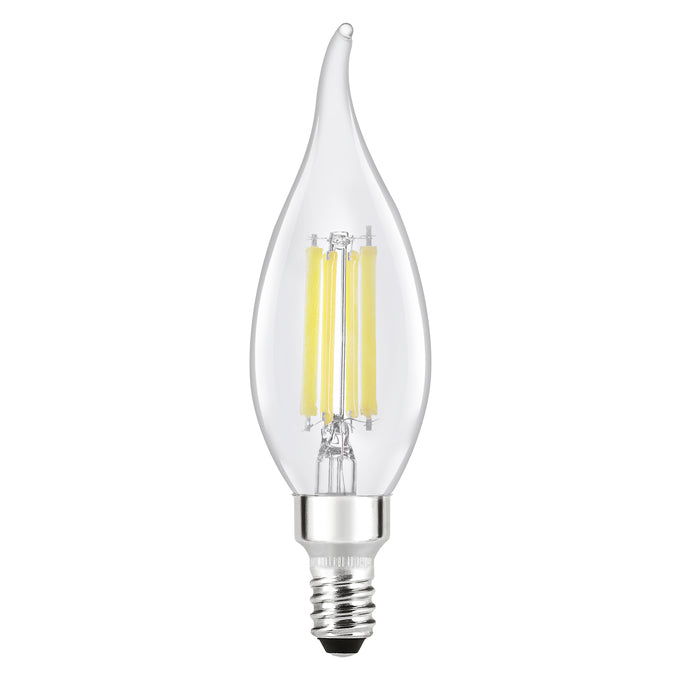 Sylvania LED8B10CBENTDIM950CL13YTLRP2 LED B10 Lamp Candelabra E12 Base 8W 5000K 900Lm 90 CRI 120V Clear Finish Truwave 2-Pack Priced Per Each (42282)