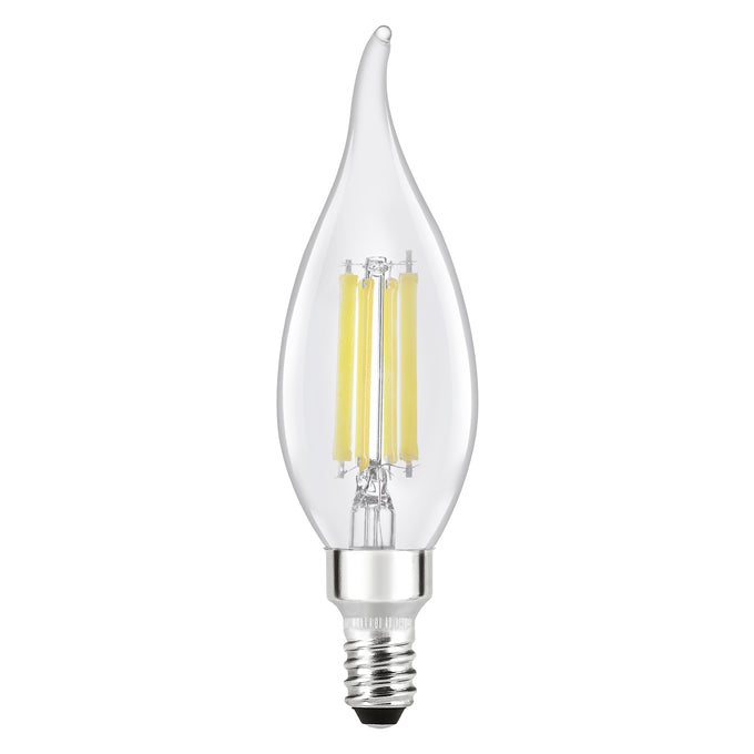 Sylvania LED8B10CBENTDIM935CL13YTLRP2 LED B10 Lamp Candelabra E12 Base 8W 3500K 900Lm 90 CRI 120V Clear Finish Truwave 2-Pack Priced Per Each (42283)