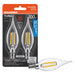 Sylvania LED7.5B10CBENTDIM927CL13YTLRP2 LED B10 Lamp Candelabra E12 Base 7.5W 2700K 750Lm 90 CRI Clear Finish Truwave 2-Pack Priced Per Each (42281)