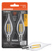Sylvania LED8B10CBENTDIM927CL13YTLRP2 LED B10 Lamp Candelabra E12 Base 8W 2700K 900Lm 90 CRI 120V Clear Finish Truwave 2-Pack Priced Per Each (42284)