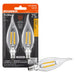 Sylvania LED7.5B10CBENTDIM927CL13YTLRP2 LED B10 Lamp Candelabra E12 Base 7.5W 2700K 750Lm 90 CRI Clear Finish Truwave 2-Pack Priced Per Each (42281)