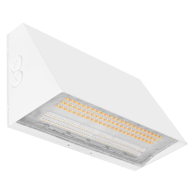 Sylvania WALPAKCPS060UNHD8SC2ADJWHPE LED Wall Pack Cut Off Selectable 40W/50W/60W 3000K/4000K/5000K 120-347V Adjustable Distribution T2/T3/T4 White Photocell Emergency Battery Backup (66980)