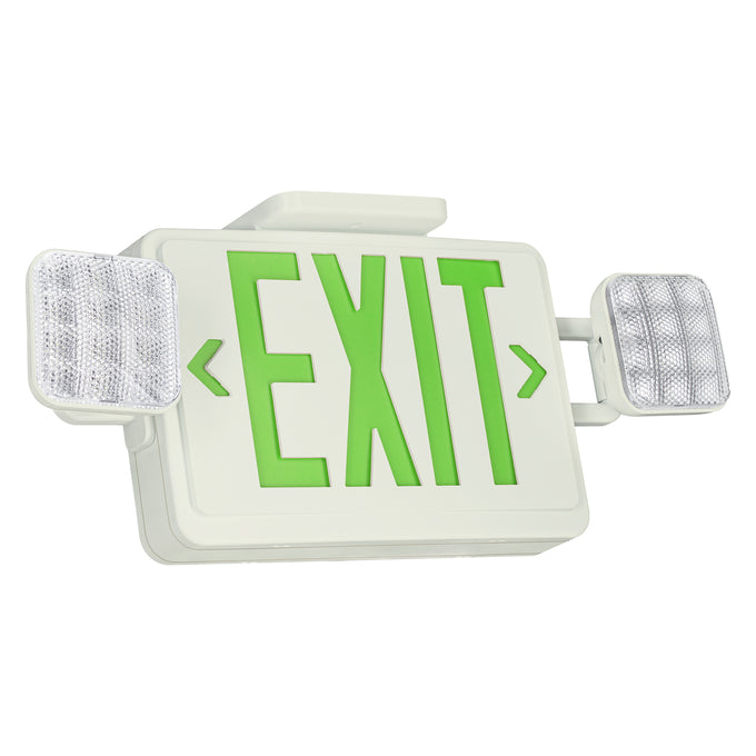 Sylvania EXV/THS/WH/RSD Exit/Emergency Light Combination Value Class Red Or Green Optional Letters 120/277V Square Heads White Remote Capable Self Diagnostic 2.8W (66069)