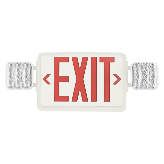 Sylvania EXV/THS/WH/RSD Exit/Emergency Light Combination Value Class Red Or Green Optional Letters 120/277V Square Heads White Remote Capable Self Diagnostic 2.8W (66069)