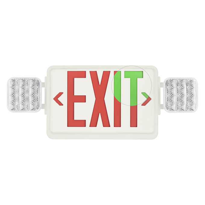 Sylvania EXV/THS/WH/RSD Exit/Emergency Light Combination Value Class Red Or Green Optional Letters 120/277V Square Heads White Remote Capable Self Diagnostic 2.8W (66069)