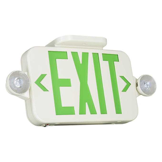 Sylvania EXV/THR/WH/RSD Exit/Emergency Light Combination Value Class Red Or Green Optional Letters 120/277V Round Heads White Remote Capable Self Diagnostic 2.0W (66070)