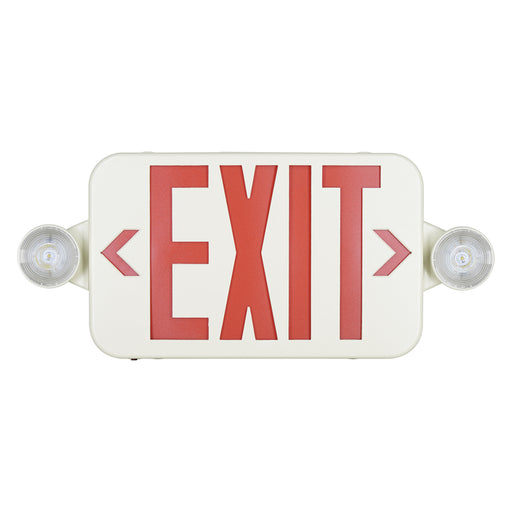Sylvania EXV/THR/WH/RSD Exit/Emergency Light Combination Value Class Red Or Green Optional Letters 120/277V Round Heads White Remote Capable Self Diagnostic 2.0W (66070)