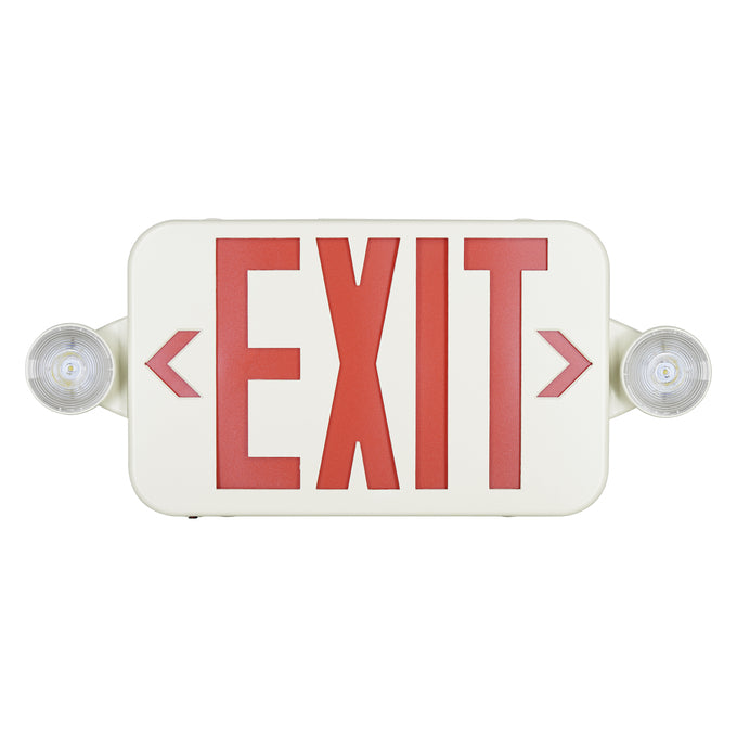 Sylvania EXV/THR/WH/RSD Exit/Emergency Light Combination Value Class Red Or Green Optional Letters 120/277V Round Heads White Remote Capable Self Diagnostic 2.0W (66070)