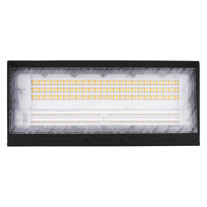 Sylvania WALPAKCPS100UNHD8SC15ADJBLP LED Wall Pack Cut Off Wattage/CCT Selectable 60W/80W/100W 1800K/2200K/2700K Black Photocell 120-347V (67135)