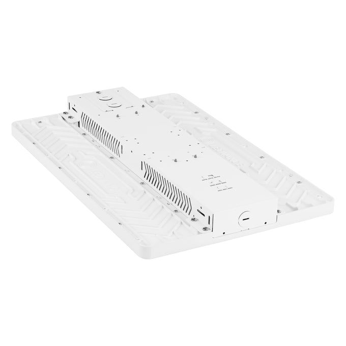 Sylvania LNHIBAV/S165HUVD8SC7ADJWHE Linear High Bay Selectable 105W/135W/165W 3500K/4000K/5000K 277-480V 0-10V Dimming Adjustable Beam Angle White Emergency Battery Backup (67094)