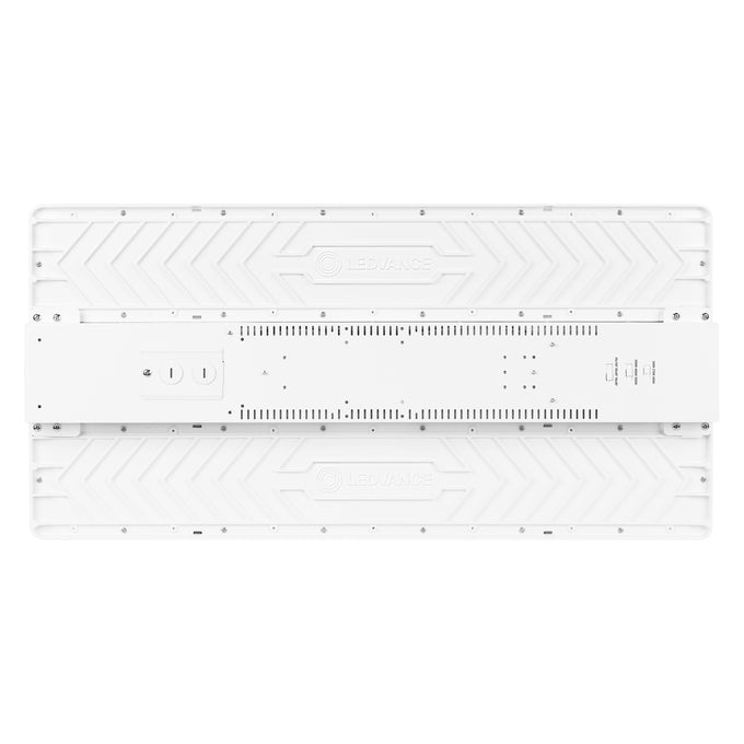 Sylvania LNHIBAV/S400UNHD8SC7ADJWHE Linear High Bay Selectable 340W/370W/400W 3500K/4000K/5000K 120-347V 0-10V Dimming Adjustable Beam Angle White Emergency Battery Backup (67093)