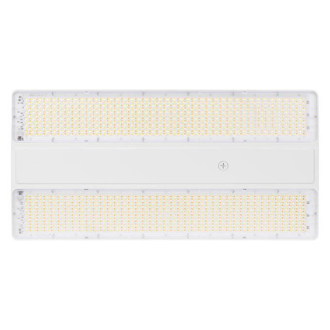 Sylvania LNHIBAV/S400UNHD8SC7ADJWHE Linear High Bay Selectable 340W/370W/400W 3500K/4000K/5000K 120-347V 0-10V Dimming Adjustable Beam Angle White Emergency Battery Backup (67093)