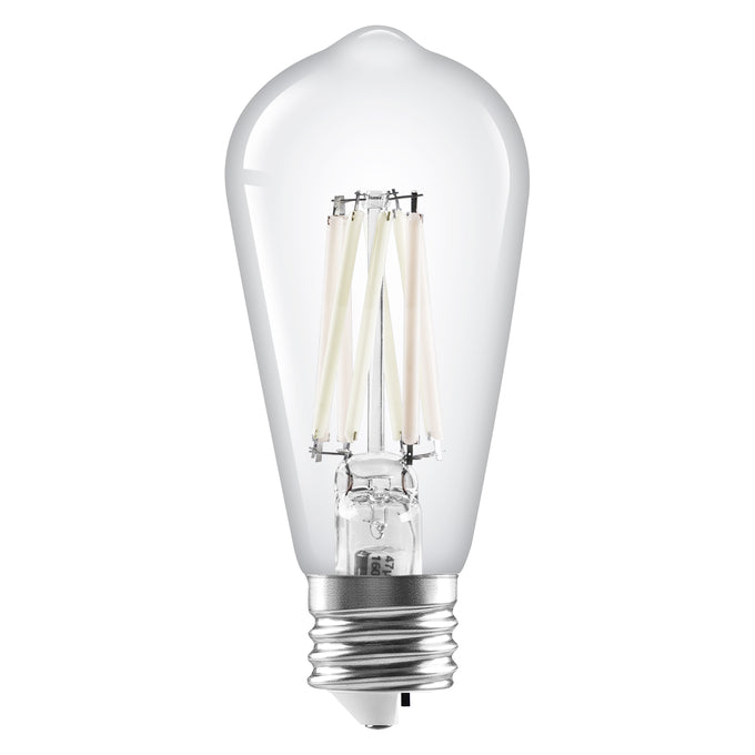 Sylvania LED11.5ST19DIM8SC3FILWHRP2 LED ST19 Lamp E26 Base 11.5W CCT Selectable 2700K/3000K/3500K/4000K/5000K 80 CRI 1500Lm Dimmable 20V Filament Clear Glass 2-Pack Priced Per Each (42586)