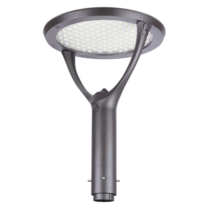 Sylvania POSTTOPVS130UNHD8SC15ADJBZP Post Top Luminaire Selectable 50W/80W/100W/130W 1800K/2200K/2700K Adjustable Distribution T3/T4/T5 120-347V Bronze Controls Ready (66968)