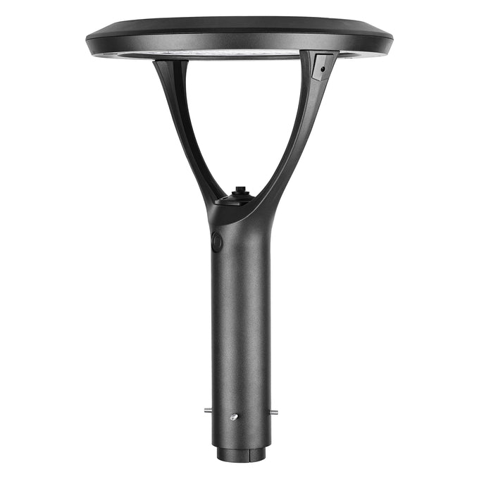Sylvania POSTTOPVS130UNHD8SC2ADJBLP Post Top Luminaire Selectable 50W/80W/100W/130W 3000K/4000K/5000K Adjustable Distribution T3/T4/T5 120-347V Black Controls Ready (66965)