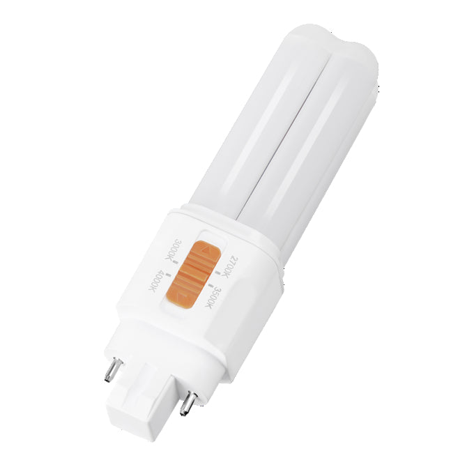 Sylvania LED5.5PBGX23O8SC16AB Dulux Dualescent LED Pin Base Lamp GX23 Base 5.5W CCT Selectable 2700K/3000K/3500K/4100K 120-277V 80 CRI Omnidirectional (42503)