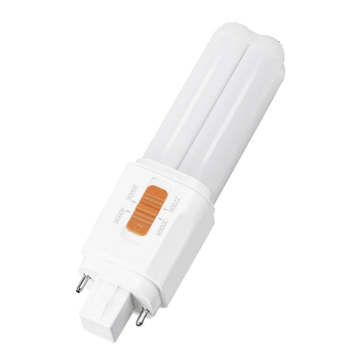 Sylvania LED5.5PBG24DO8SC16AB Dulux Dualescent LED Pin Base Lamp G24d Base 5.5W CCT Selectable 2700K/3000K/3500K/4100K 120-277V 80 CRI Omnidirectional (42504)