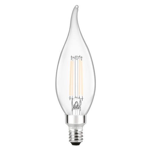 Sylvania LED5.5B10CDIM835FILWHRP4 LED B10 Lamp E12 Base 5.5W 3500K 500Lm 120V 80 CRI Dimmable White Filament Clear Glass 4-Pack Priced Per Each (42580)