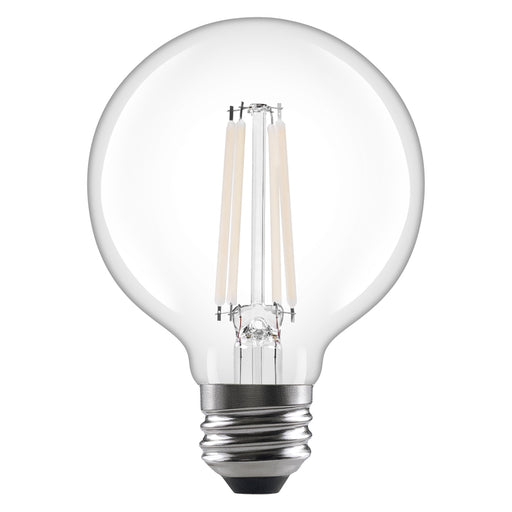Sylvania LED5G25DIM835FILWHRP2 LED G25 Lamp E26 Base 5W 80 CRI 500Lm Dimmable 3500K 120V White Filament Clear Glass 2-Pack Priced Per Each (42581)
