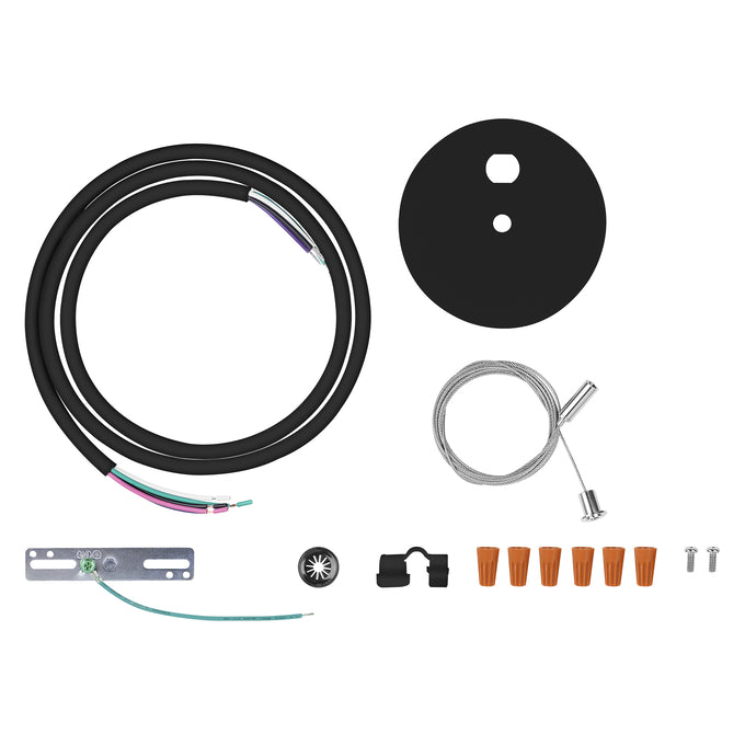 Sylvania LINEARPCANOPYPMKITCIRBL Drywall Compatible Power Feed Canopy Kit Black Circular Cover For The Performance Class Linear Slot (66909)