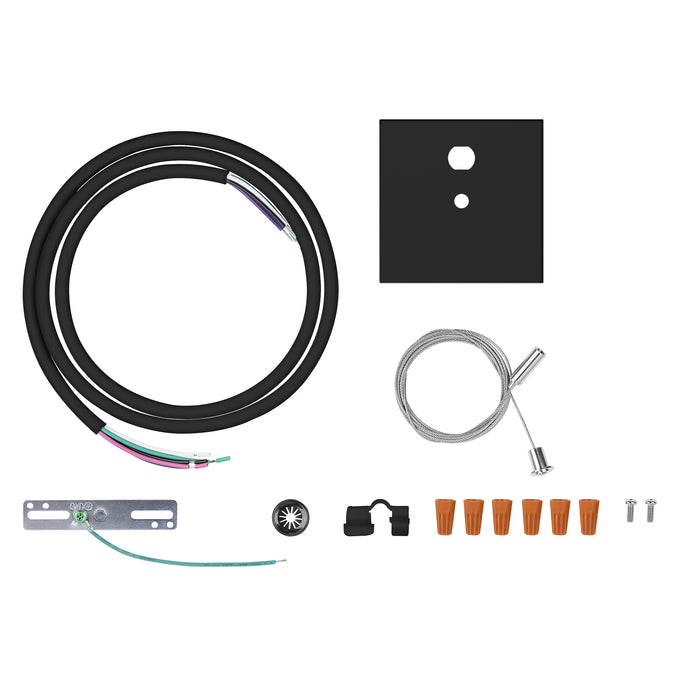 Sylvania LINEARPCANOPYPMKITSQRBL Drywall Compatible Power Feed Canopy Kit Black Square Cover For The Performance Class Linear Slot (66912)