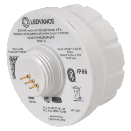 Sylvania SENSA40PIR3PDIP66SR Silvair 3-Pin PIR Sensor With Daylight Harvesting And Ambient Threshold 12-24V 40 Foot IP66 White (75937)