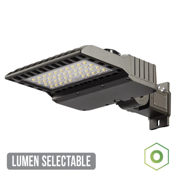 ATLAS Small Lumen Selectable Area Light With Type III And V Optic Multi-Mount Bracket And PC Receptacle 4000K 120-277V (ORALSEL12-24L4K)