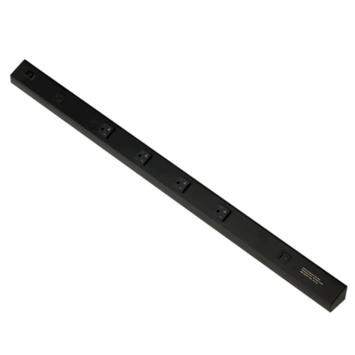 American Lighting Atom Low Profile Power Strip With 4 Receptacles/2 USB Ports 120V 36 Inch Black (ATOM-120V-36-BK)