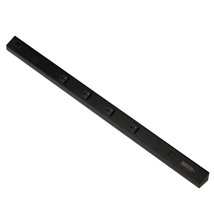 American Lighting Atom Low Profile Power Strip With 4 Receptacles/2 USB Ports 120V 36 Inch Black (ATOM-120V-36-BK)