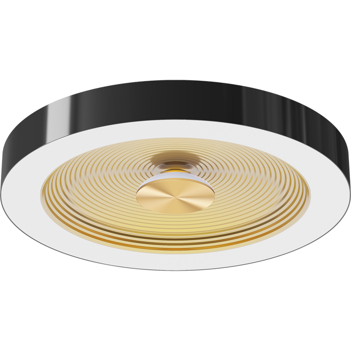 RAB AURA 16 Inch Decorative Surface Mount Wattage/CCT Selectable 25W/20W/15W 2700K/3000K/3500K/4000K/5000K Black With Golden Reflector (AURA-S16BG)