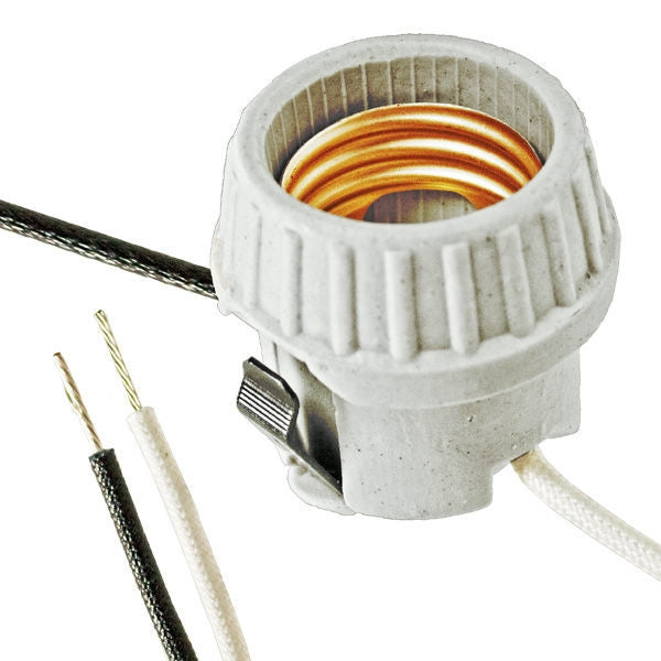 Leviton Incandescent Medium Base Porcelain Snap-In Socket 660W 250V Pulse RATING (8875)