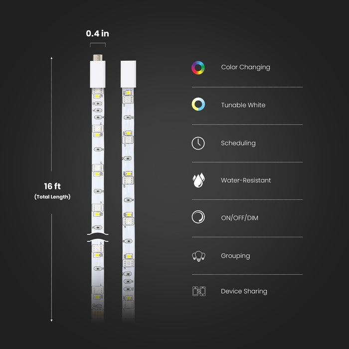 Feit Electric 16 Foot Smart Color Chasing Strip Light (TAPE192/CHASE/AG)