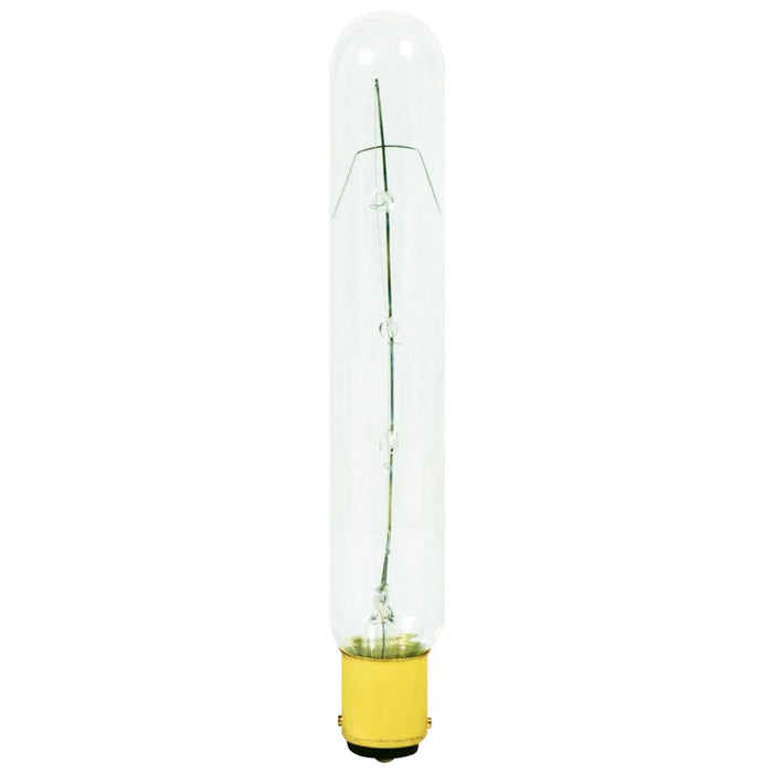 Standard 20W T6.5 Tubular Incandescent 130V Double Contact Bayonet BA15D Base Clear Bulb (20T6.5DC/CL130)