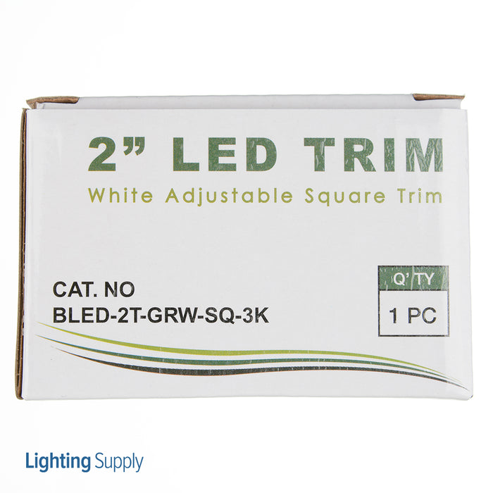 Trace-Lite 2 Inch LED Trim 3000K Adjustable Square Gimbal White Finish (BLED-2T-GRW-SQ-3K)