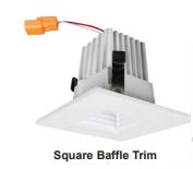 Trace-Lite 2 Inch LED Trim 3000K Square Baffle White Finish (BLED-2T-BW-SQ-3K)