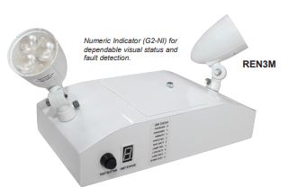 Exitronix LED Steel Emergency Light 6V/8W NiMH Battery 2 3.6W LED Lamps White Self-Test/Self Diagnostics Numeric Indicator (SCL-8-REN3M-2-W-G2-NI)