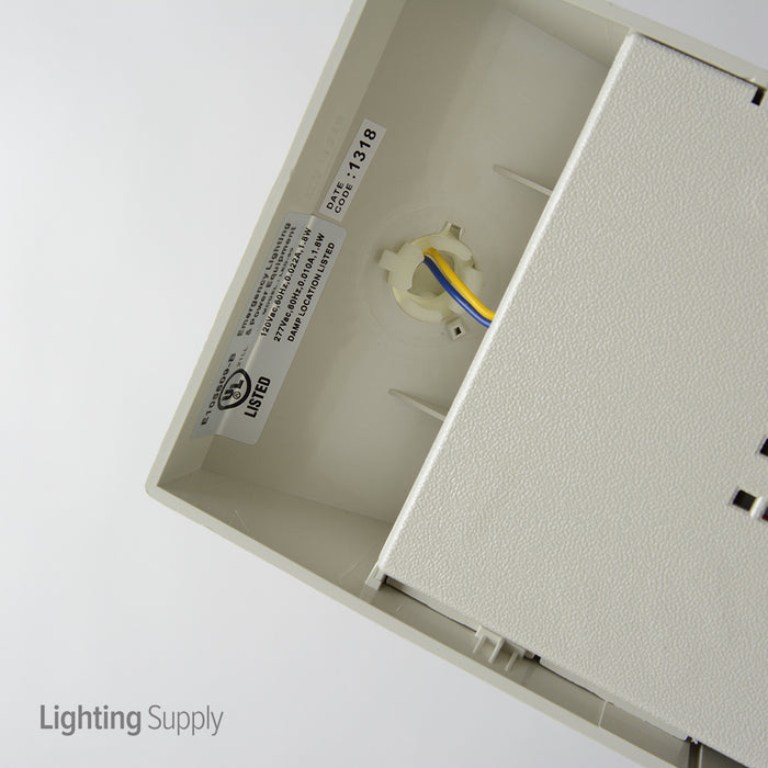 Exitronix Thermoplastic Emergency Unit 2 LED Heads Nickel Cadmium Battery White Finish (LED-90)