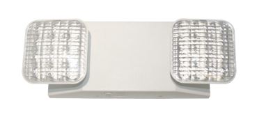 Exitronix Thermoplastic Emergency Unit 2 LED Heads Nickel Cadmium Battery White Finish (LED-90)