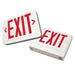 Exitronix Thermoplastic LED Exit sign Universal Red Letters Ni-Cd Battery White Enclosure 6W Remote Capacity With Mounting Canopy Damp Rated (VEX-U-BP-WB-WH-R6)