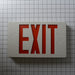 Exitronix Thermoplastic LED Exit Sign Universal Red Letters Nickel Cadmium Battery White Finish With Mounting Canopy Damp Rated (VEX-U-BP-WB-WH)