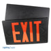Exitronix Thermoplastic LED Exit sign Universal Red Letters Nickel Cadmium Battery Black Enclosure With Mounting Canopy Damp Rated (VEX-U-BP-WB-BL)