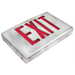 Exitronix Universal Diecast Aluminum Exit Sign Red Letters AC Only White Enclosure/White Face With Mounting Canopy Damp Rated (400U-LB-WW)