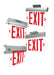 Exitronix Universal LED Edge-Lit Exit Sign With 1 Red On Clear Single Face Panel-1 Red On Mirror Double Face Panel Red Letters Nickel Cadmium Battery (S900U-WB-SR-R-AG)