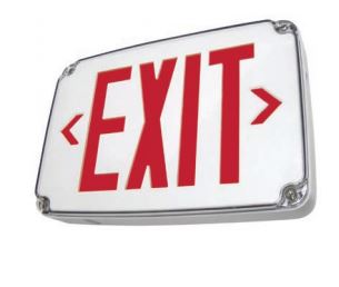 Exitronix Weatherproof Polycarbonate LED Exit Sign With Polycarbonate Lens Red Letters Double Face Nickel Cadmium Battery Cold Location Black (VEX-WP-2-WB-BL)